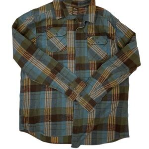 RVCA Blue and Brown Checkered Shirt
